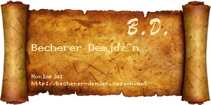 Becherer Demjén névjegykártya